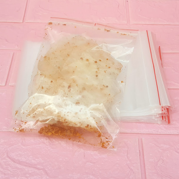 100g túi zip trong chỉ đỏ 15x20cm - zipper viền đỏ