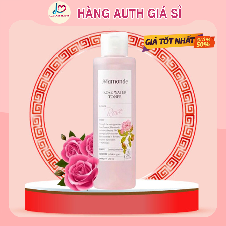 Nước hoa hồng Mamonde Rose Water Toner 250ml Hàn Quốc, Cấp ẩm, kiềm dầu, se khít lỗ chân lông