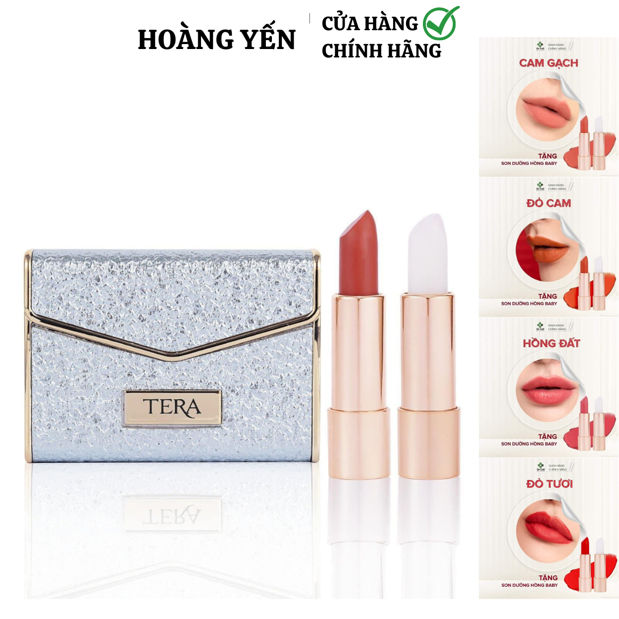 Son Môi Siêu Lì Drcell- Son thỏi màu chuẩn -1 hộp 2 cây