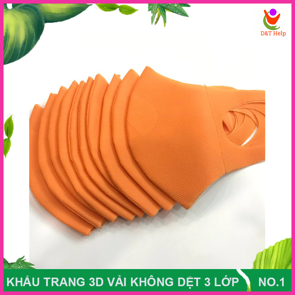 COMBO 20 khẩu trang 3d 3 lớp vải không dệt kháng khuẩn - Tái sử dụng được