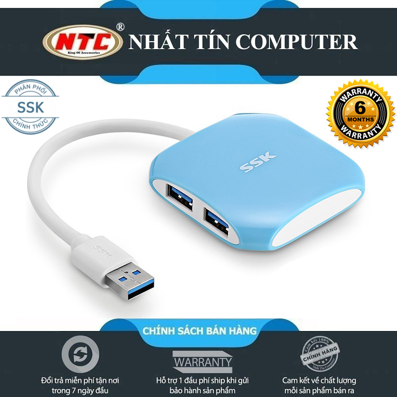 Hub chia cổng usb 3.0 ssk shu300 từ 1 ra 4 cổng - nhất tín computer