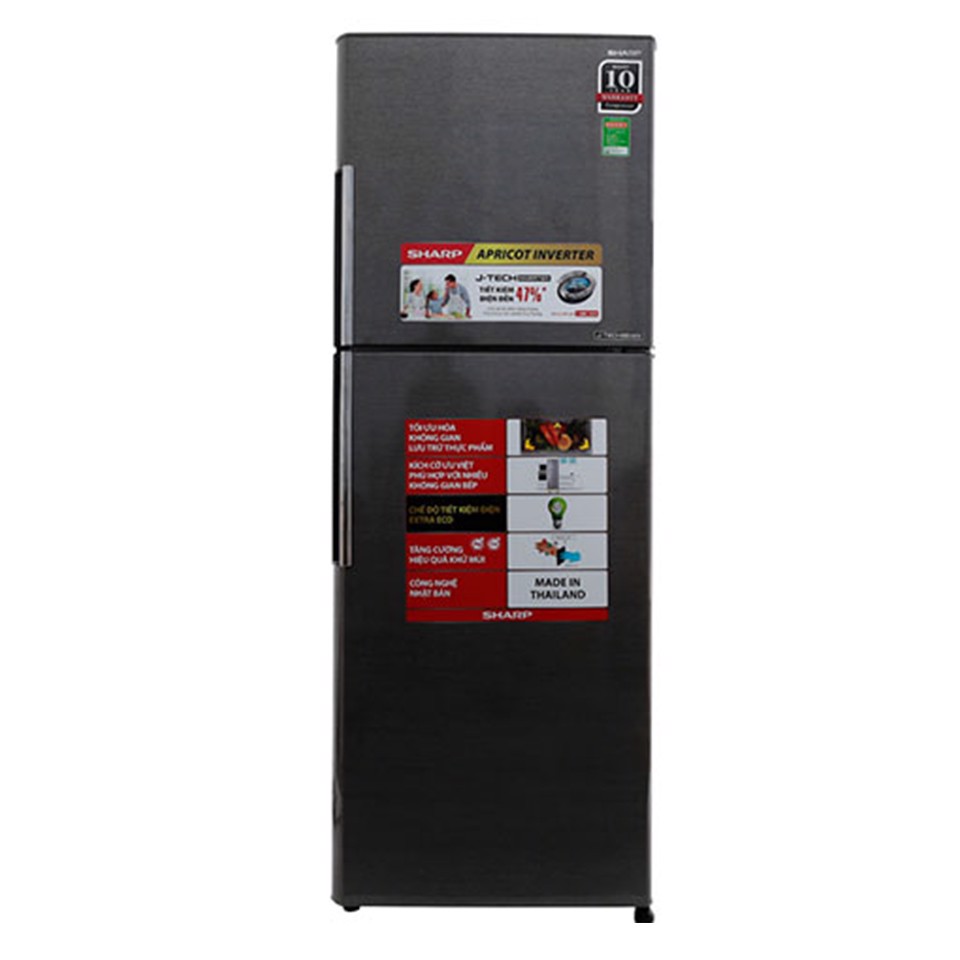 Tủ lạnh inverter sharp sj-x346e-ds - xám đậm
