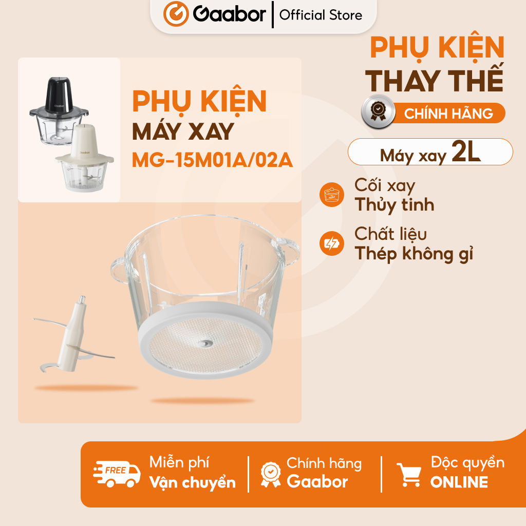 ( PHỤ KIỆN) Máy xay thực phẩm GAABOR MG-15M01A/MG-15M02A đa năng 4 lưỡi dao 2l xay nhuyễn cho bé tốt máy xay ăn dặm xay thịt - Hàng chính hãng