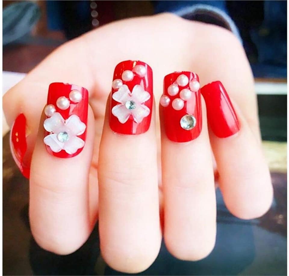 Bộ 24 Móng tay giả , nail giả A4 ( Tặng kèm keo dán móng tay )