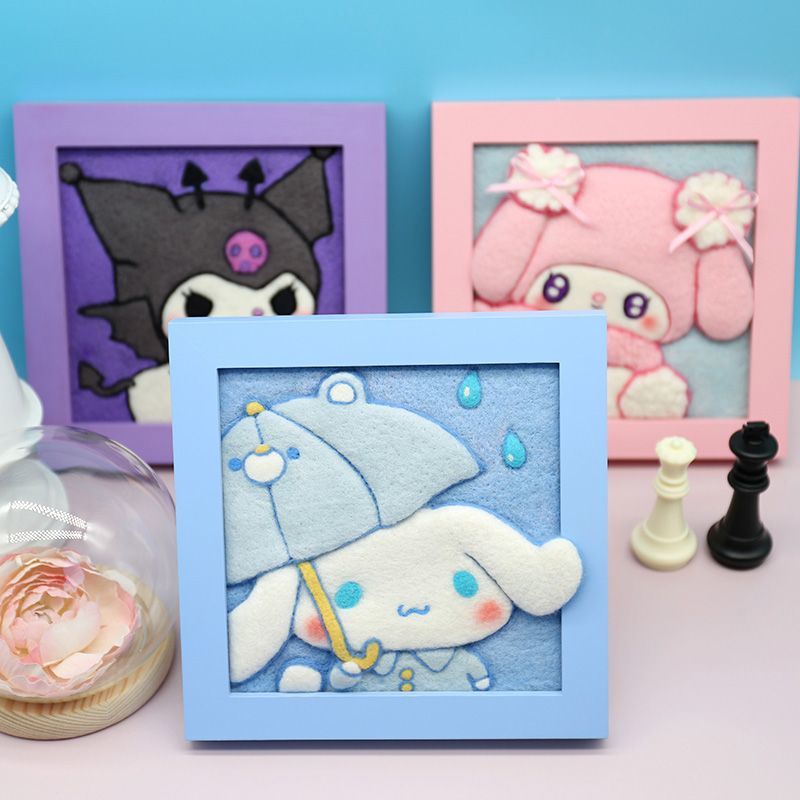 Wanyou Len cảm thấy Búp bê len cảm thấy khung ảnh chất liệu gói handmade DIY quế con chó kulomi dâu Winnie The Pooh giai điệu