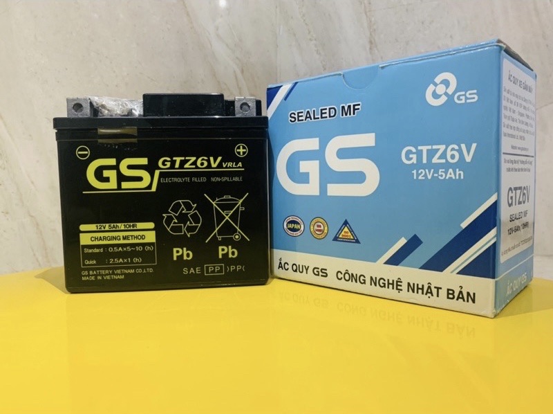 Ắc quy gs gtz6vxài cho lead 125,airblade,vision,sh mode,...