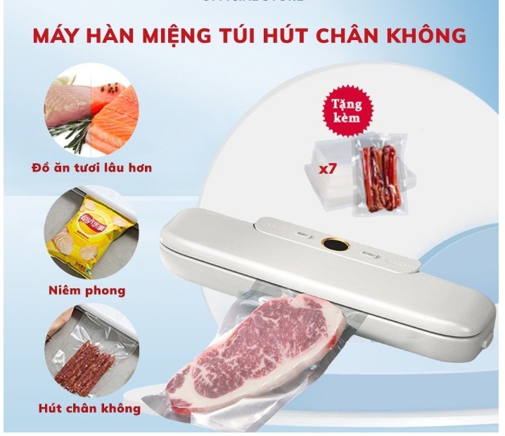 Máy hút chân không thực phẩm upupin ,máy hàn miệng túi cao cấp hút kiệt khí, bảo quản thực phẩm