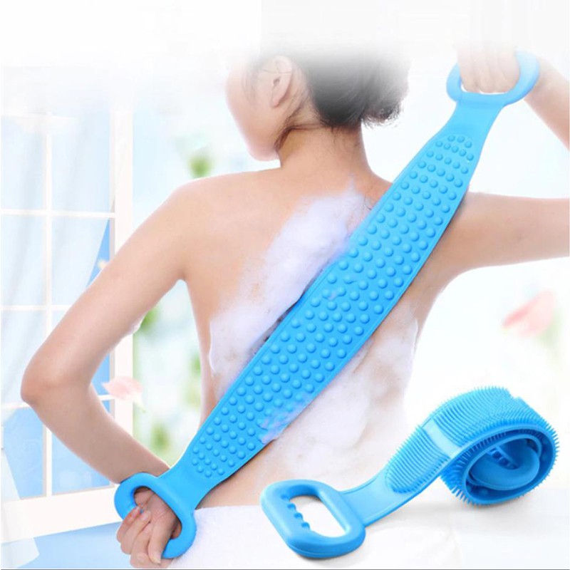 Đai tắm chà lưng silicon, day tăm cha lưng silicon; đai tắm chà lưng silicon, dây silicon chà lưng khi tắm, massage dễ dàng cho da Giao màu ngẫu nhiên