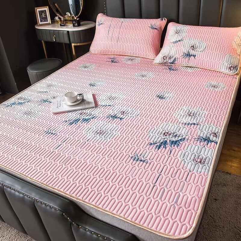 Chiếu điều hòa tencel cao su non cao cấp - mát lạnh, tặng kèm 2 vỏ gối