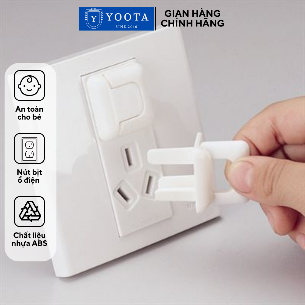 Set 10 Nút bịt ổ điện an toàn cho bé có tay cầm nhựa ABS chịu nhiệt tốt