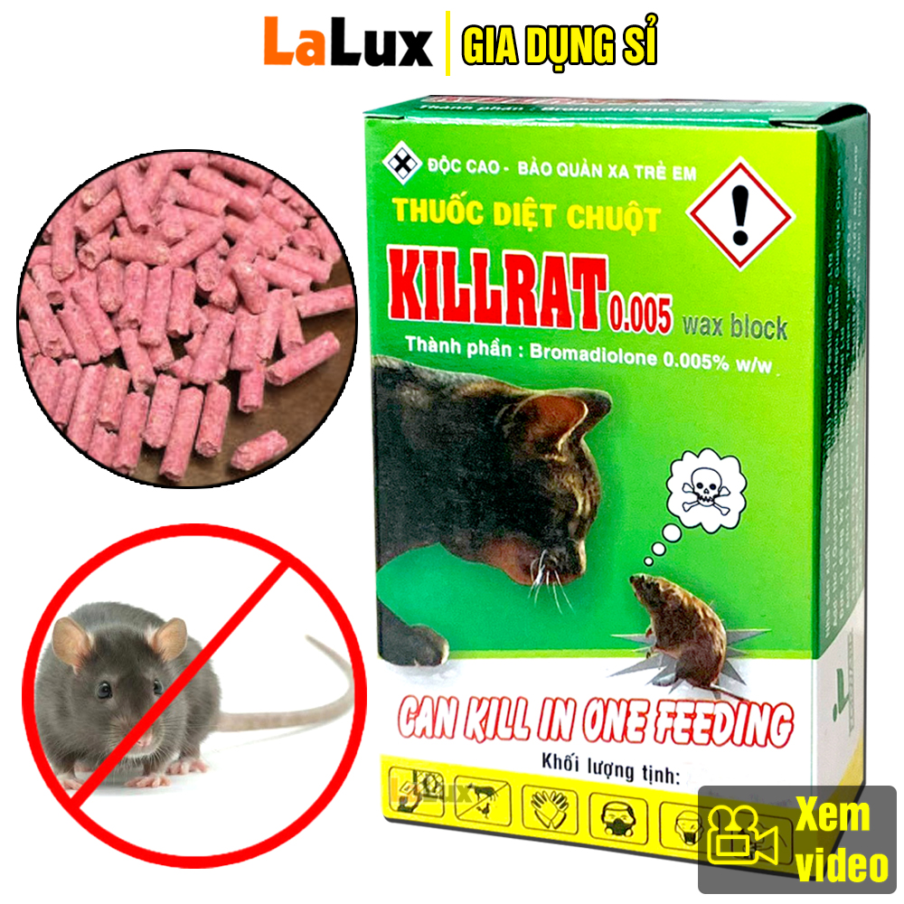 Thuốc Diệt Chuột Cực Hiệu Quả KILLRAT ( 40g x 2 gói ) - Thuốc Diệt Chuột Cực Mạnh, Kẹo Diệt Chuột, Thuốc Diệt Chuột Sinh Học An Toàn Khi Sử Dụng