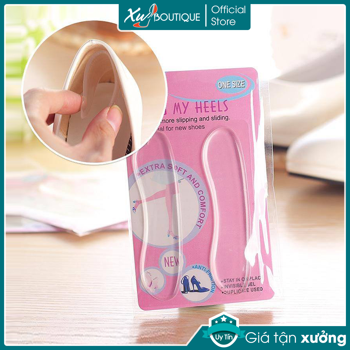 Bộ 1 Cặp Lót Gót Giày Silicon Chống Nhấc Gót, Tăng Size Giảm Đau Chân Cho Giày Cao Gót Nữ, Giầy Bệt, Giày Da Nam