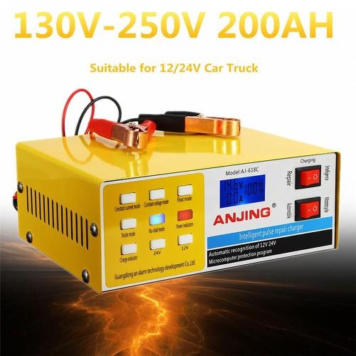 Máy sạc ắc quy và phục hồi bình ắc quy 12v 24v 200ah aj-618c - sạc acquy khu sunfat - aj-618c