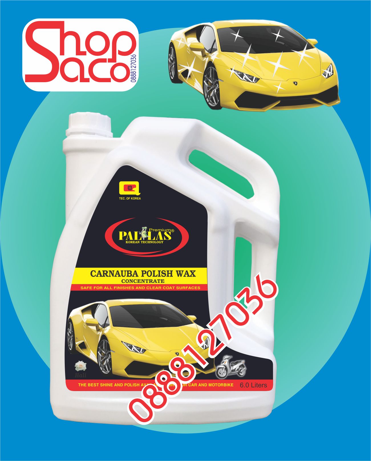Wax dưỡng bóng sơn xe pallas - 6 lít