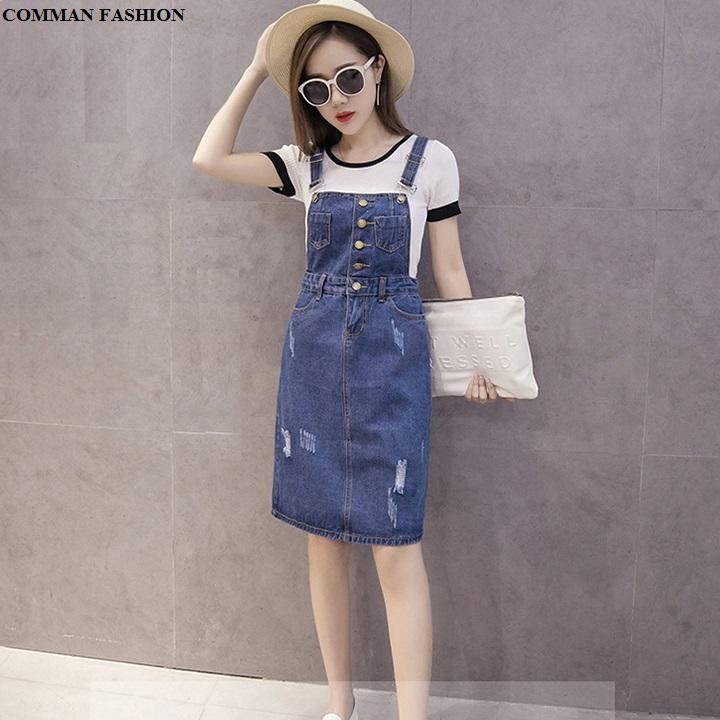 Cao cấp yếm jean nữ duyên dáng 3974