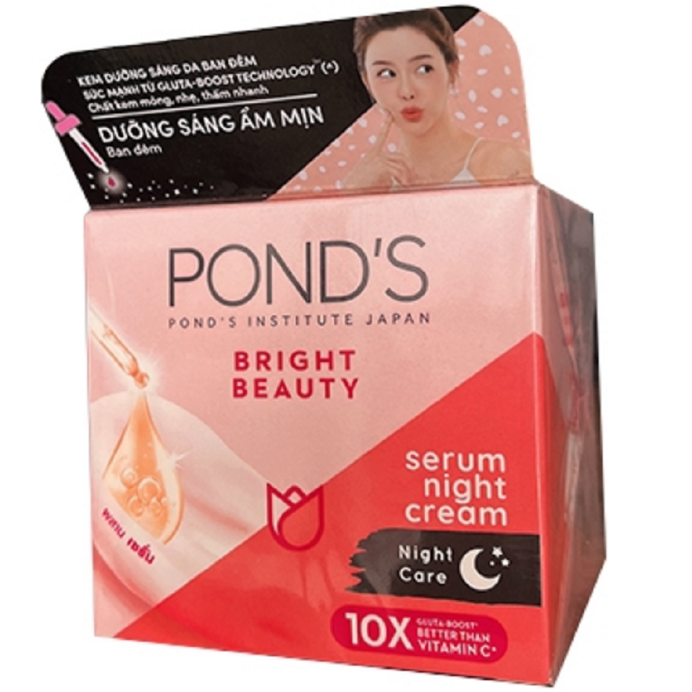 Kem Dưỡng Da Ponds Bright Beauty 50g Ban Đêm Làm Trắng Hồng Rạng Rỡ