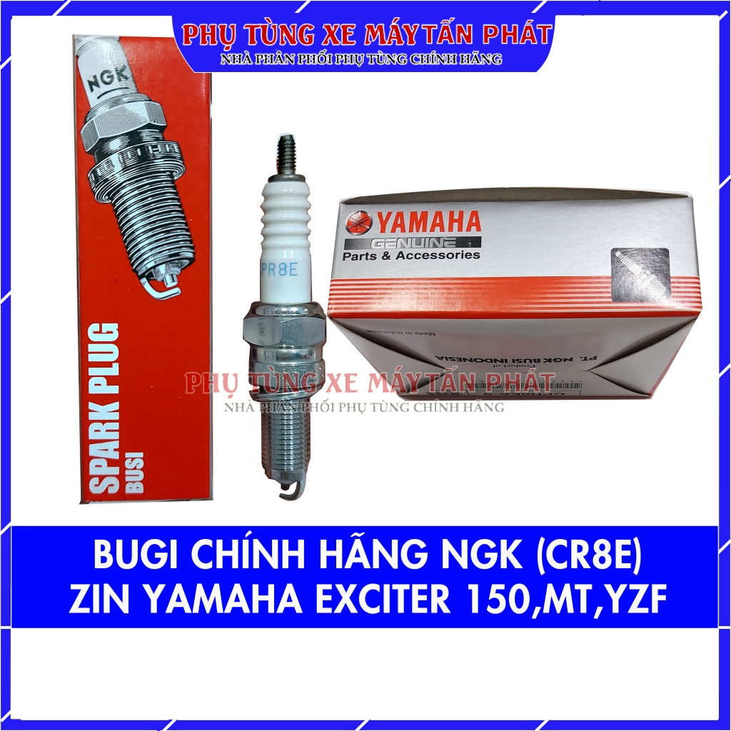 Bugi ngk cr8e xe máy ex /exciter 150 /fz 150 /mt 15 /yzf r15 /model 94700-00330