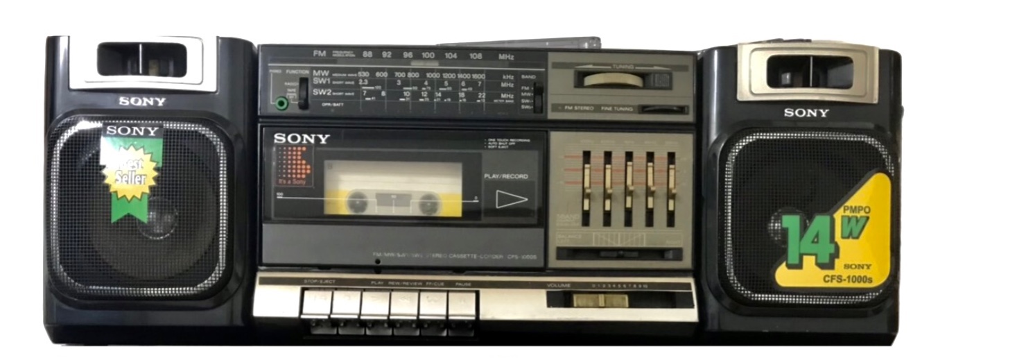 Máy hát radio cassette hiệu sony 1000s