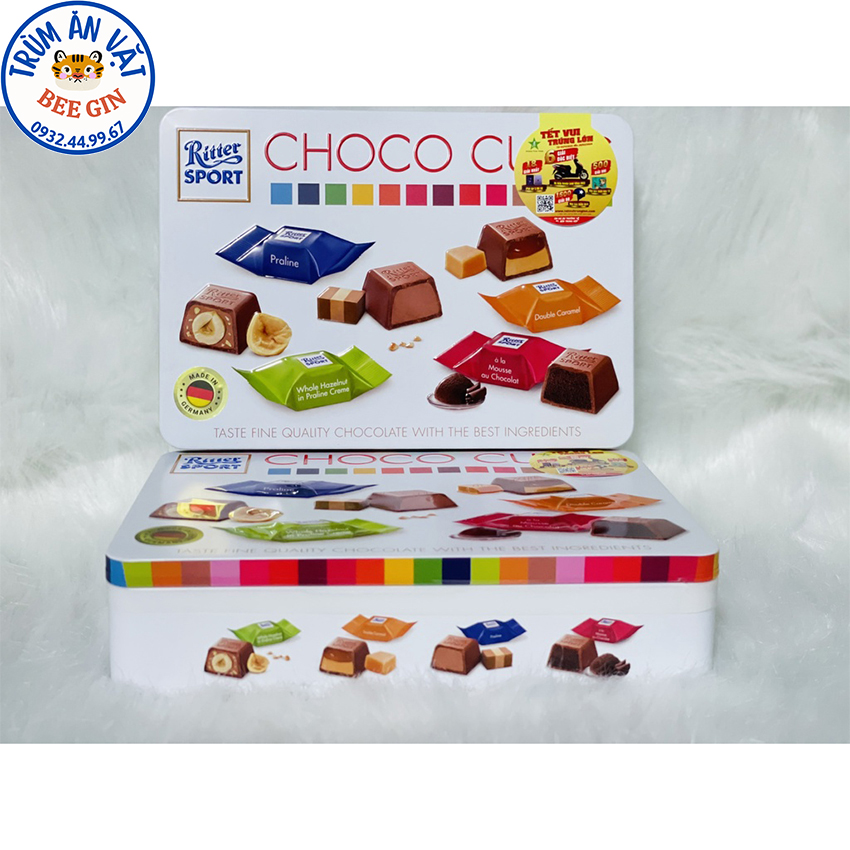 Socola viên hỗn hợp choco cubes ritter sport hộp thiếc 192g bánh kẹo tết - k19 - ăn vặt beegin - ăn vặt beegin