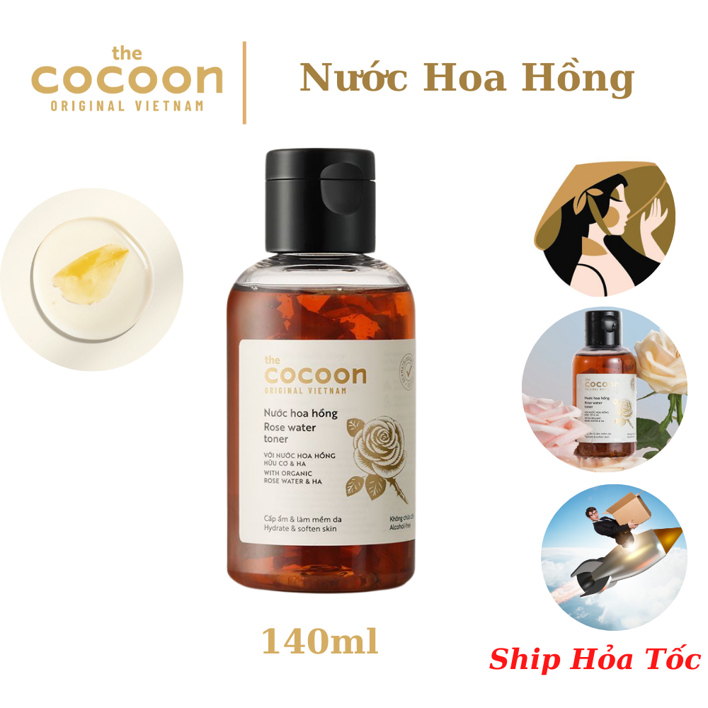 Nước hoa hồng Cocoon 140ml dưỡng ẩm, mềm da