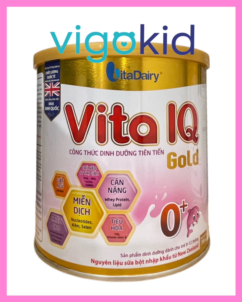 Sữa bột vita gold iq 0+ cho trẻ từ 0-1 tuổi - lon 700g