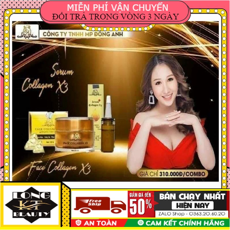[ Hot Sale-Cam kết chính hãng 100%-Team Cào-Đông Anh ]Combo Serum nám Dưỡng Và Kem Face Collagen X3 Bộ đôi phục hồi ra thần thánh này đã làm mưa làm gió trong suốt thời gian qua  Làm săn chắc da và chống nhăn