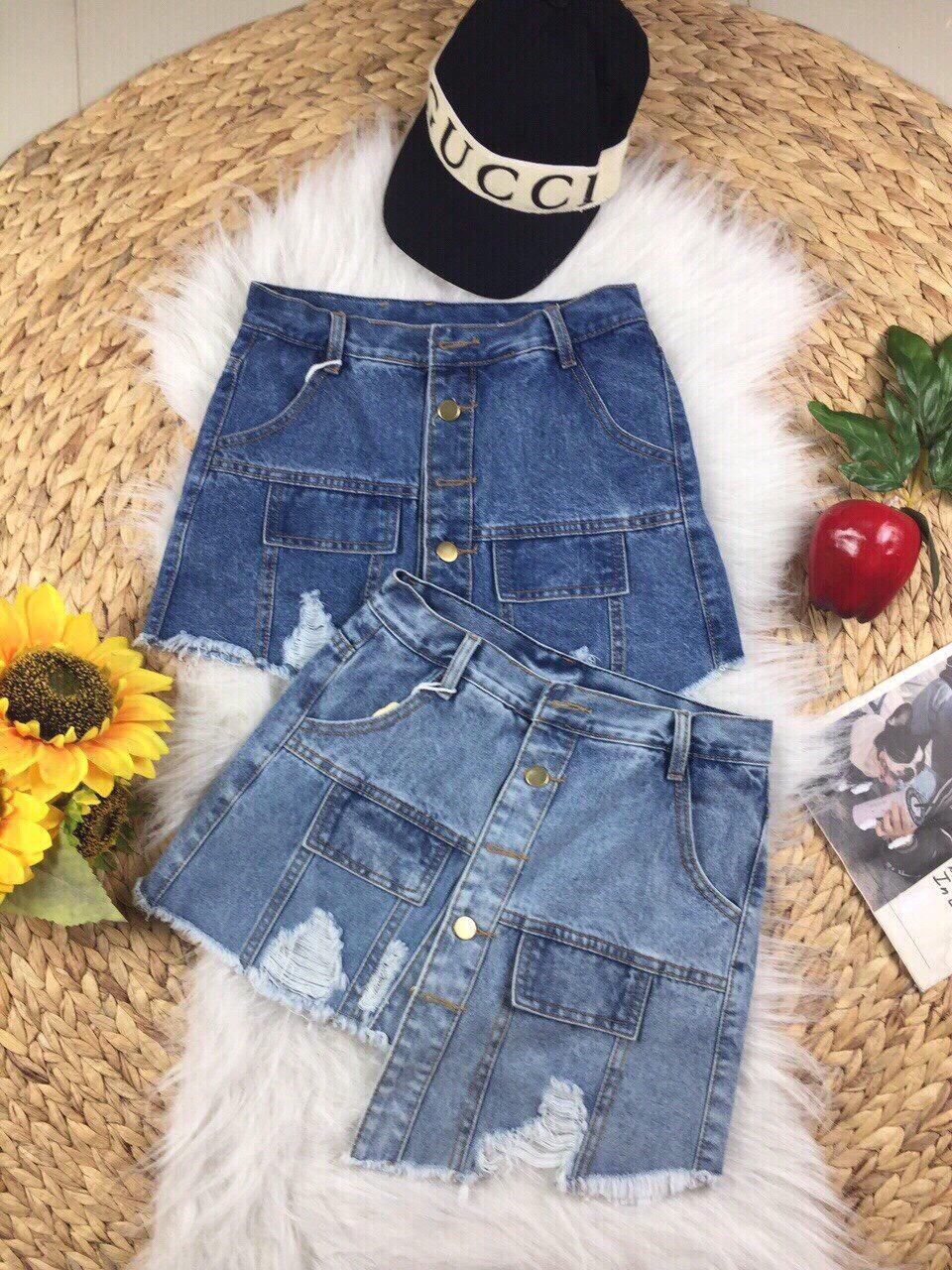Chân váy quần rin hàng qc chất rin cotton dày