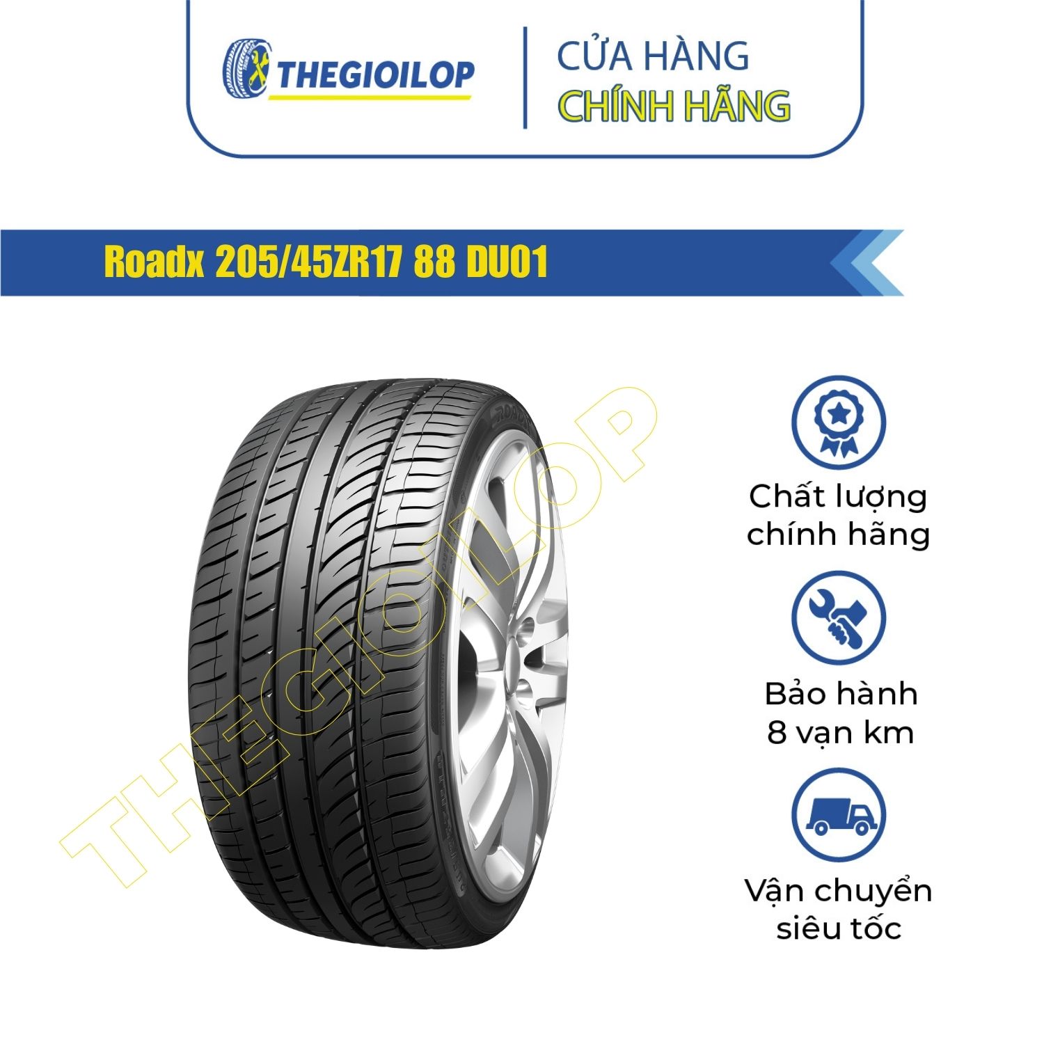 Lốp xe ô tô Roadx 205/45ZR17 88 DU01 - Lắp xe Peugeot 208
