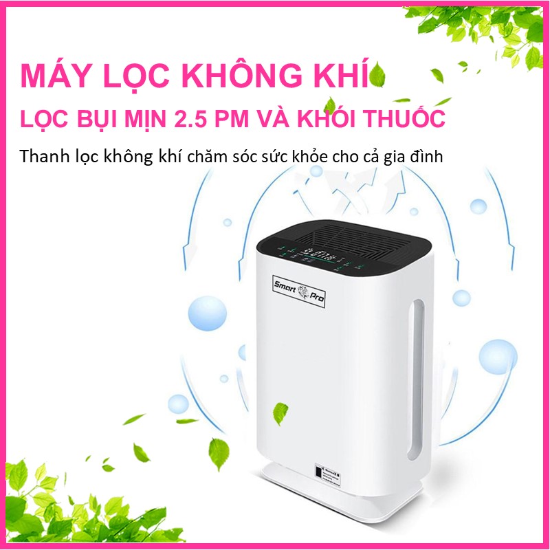 Máy lọc không khí Smart Pro lọc bụi mịn 2.5 pm, cảm ứng thông minh Remote điều khiển từ xa