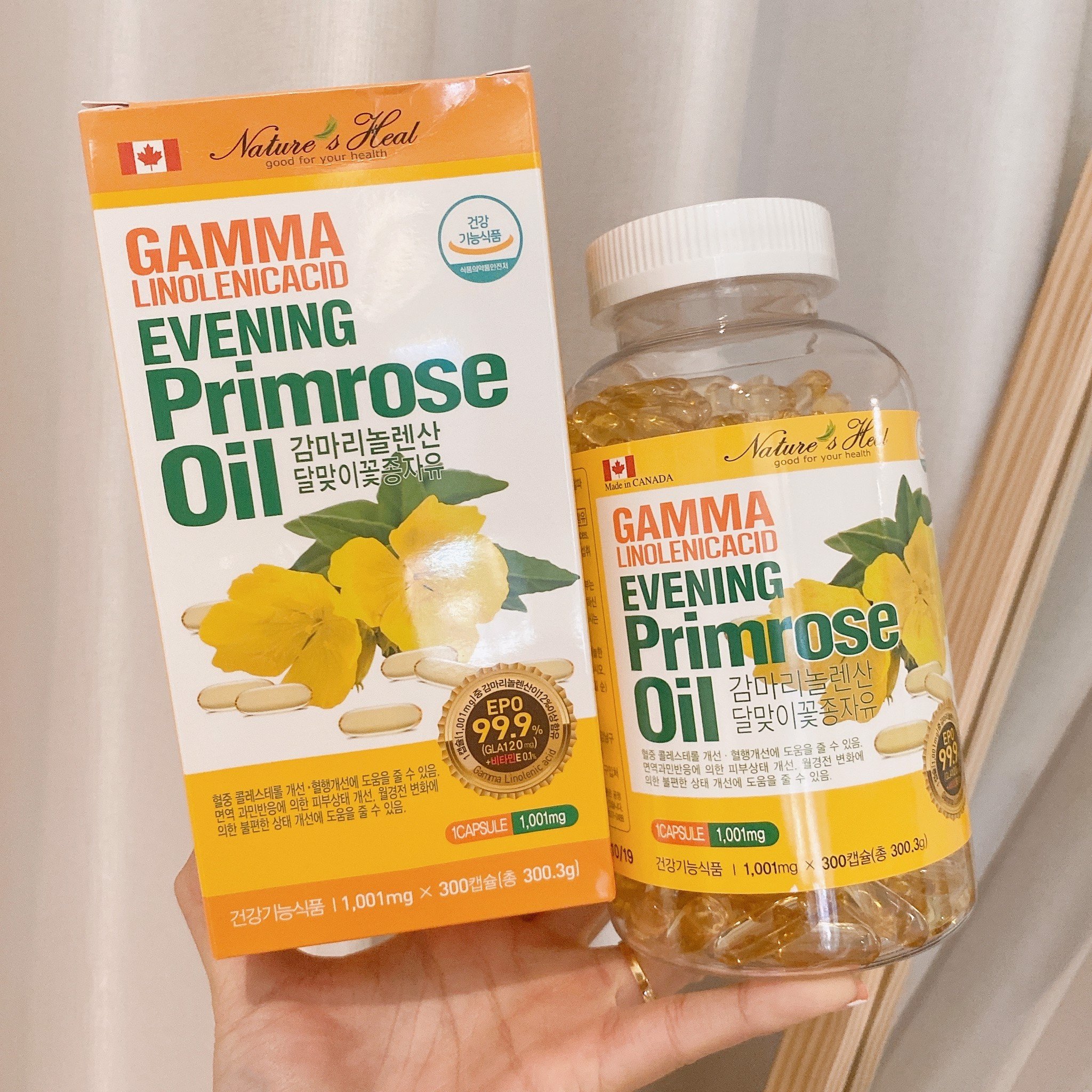 Tinh dầu hoa anh thảo hàn quốc gamma linolenic acid evening primrose oil 300 viên