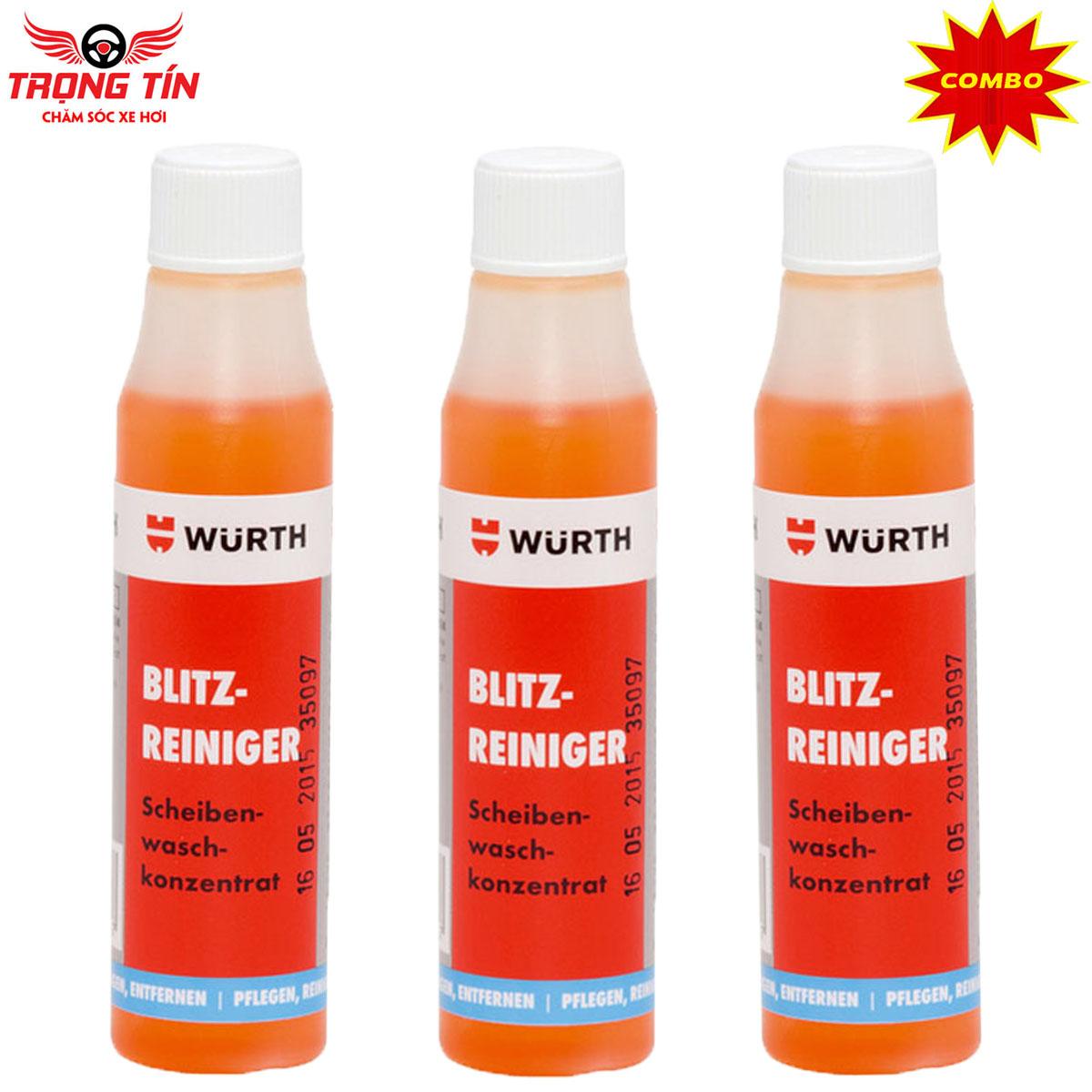 Combo 3 Châm két Nước Làm Sạch Và Trong Kính Lái Wurth Windscreen Cleaner 32ML