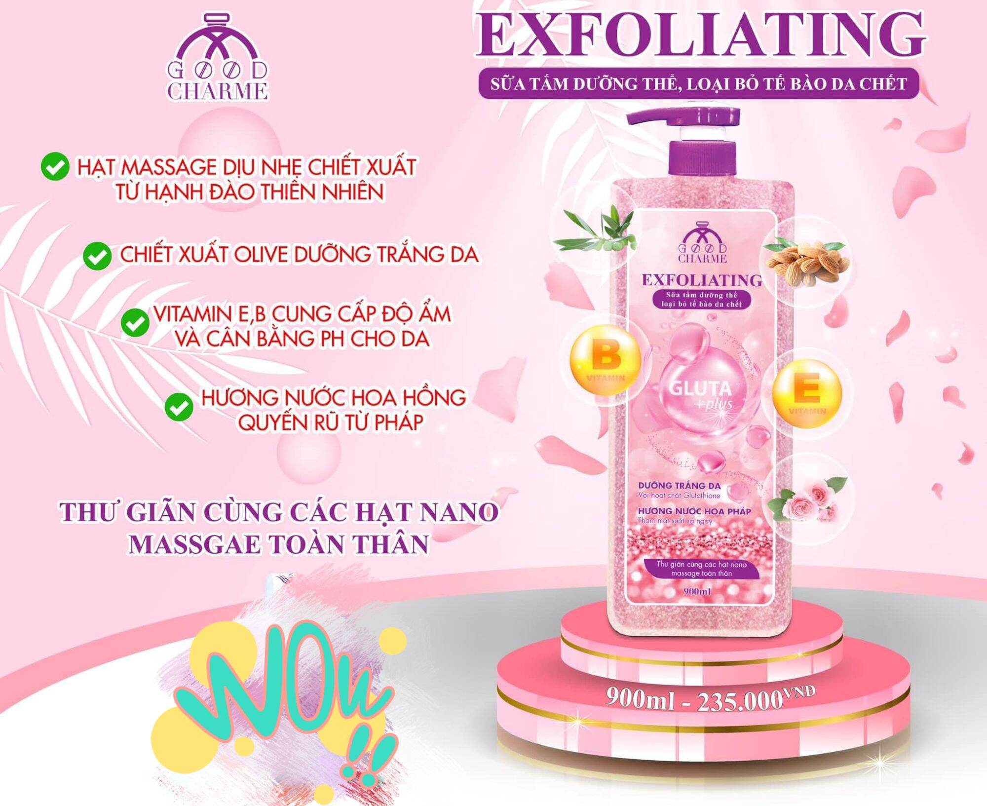 Sữa Tắm Tẩy Tế Bào Da Chết Charme Exfoliating