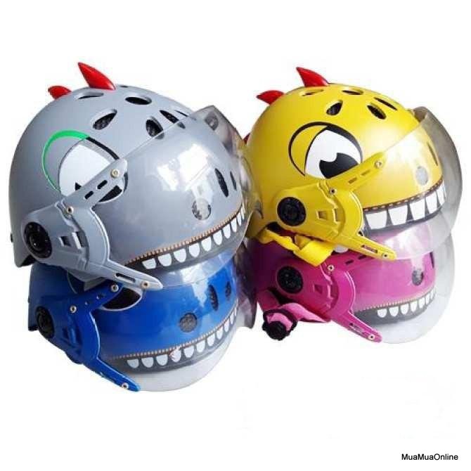 [HCM]Nón bảo hiểm khủng long cá mập trẻ em có kính - Mũ bảo hiểm cho bé - Mũ bảo hiểm trẻ em