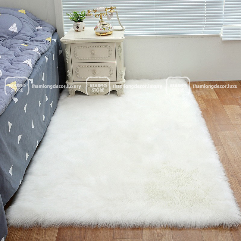 Thảm lông trải sàn chụp ảnh | thảm lót sàn decor phòng ngủ chill | thảm chụp ảnh decor studio | thảm lông venboo 1016k
