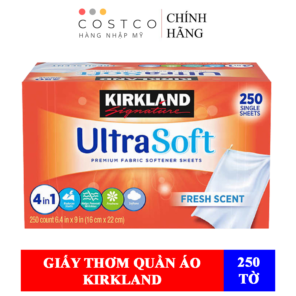 Giấy Làm Thơm Quần Áo Kirkland Ultra Soft 4in1