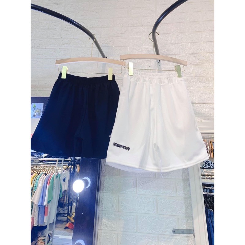 Quần Shorts - Quần Shorts chữ đùi basic-Quần sooc unisex chữ-Quần nữ