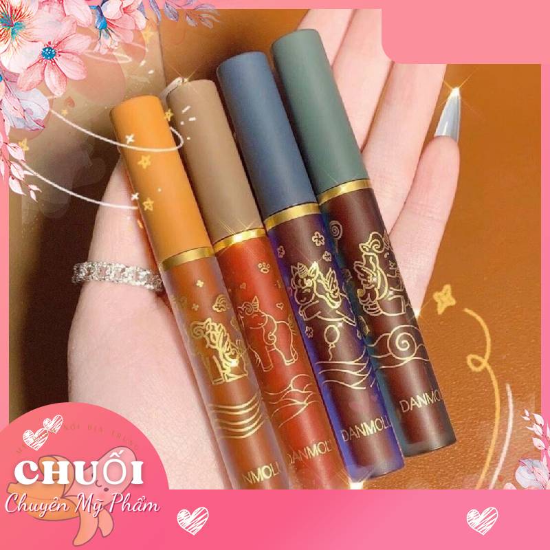 Set son kem 4 cây danmolu nội địa trung | set son nhung 4 cây danmolu auth nội địa trung | sét 4 cây son danmolu unicorn | set 4 cây son kem nhung - danmolu