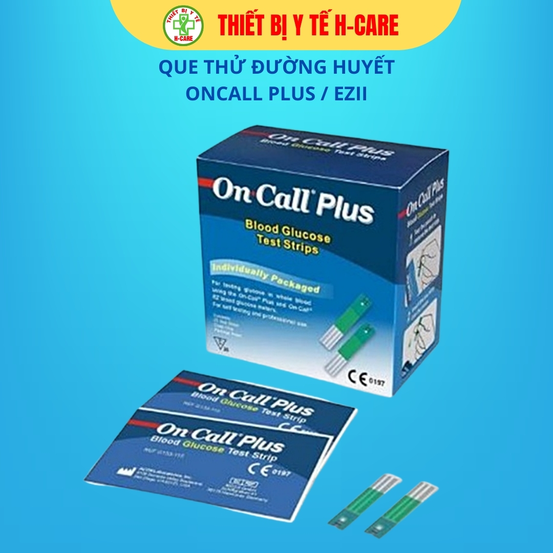 Que thử đường huyết Acon On Call - Blood Glucose Test Strips - Dùng cho máy thử tiểu đường Oncall Plus và Oncall EZII - Hộp 25 que [TBYT H-Care]