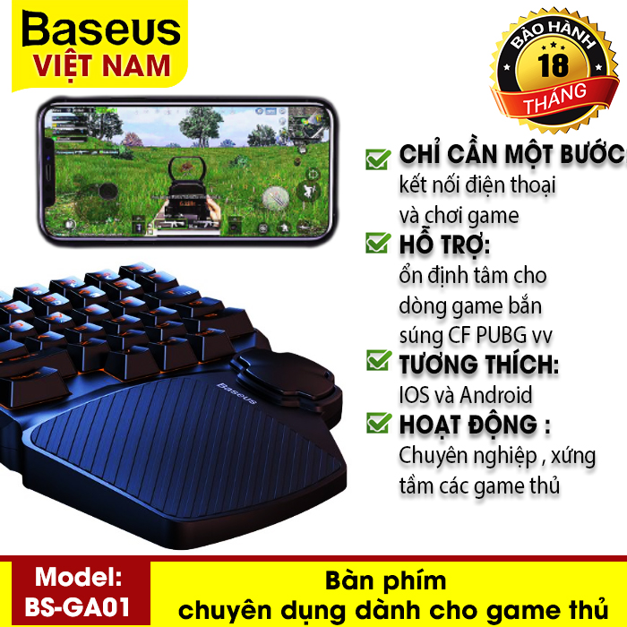 [BẢO HÀNH 18 THÁNG] Bàn phím chuột và adapter chơi game Baseus chuyên dụng dành cho game thủ có đèn LED cho Iphone Android Điện Thoại PS5 PS4 Xbox
