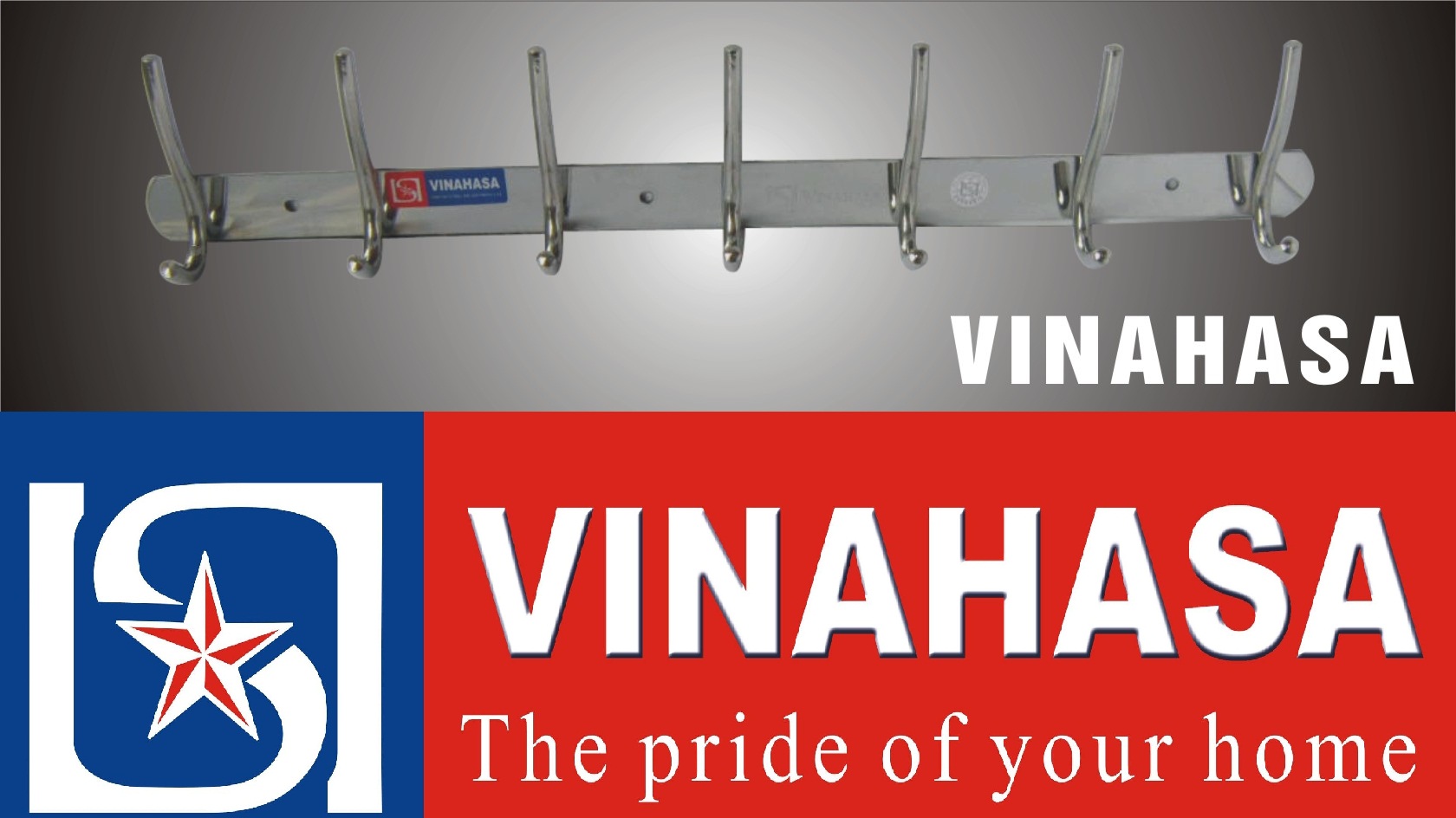 Móc treo quần áo inox gắn tường Vinahasa MH211 7 Móc Kép Siêu Bền – Siêu chắc Chịu tải lên đến 15kg (Tặng bộ vít nở - bảo hành 12 tháng – 1 đổi 1 trong vòng 7 ngày)