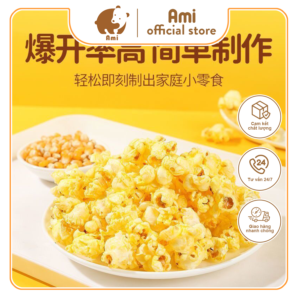 Set làm bắp rang bơ 3 in1 Set tự làm bắp rang bơ tại nhà, Bắp rang bơ tiện lợi,thơm ngon, sạch sẽ, an toàn, nguyên liệu làm bắp rang, bắp rang, bắp rang bơ, đồ ăn khô, snack, bánh kẹo ngọt