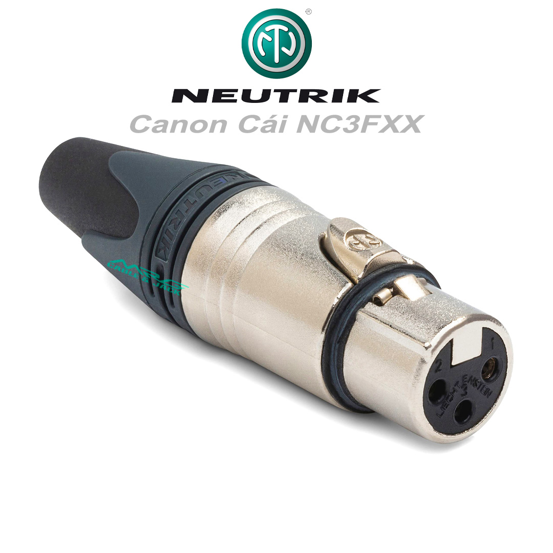 Jack canon cái neutrik chính hãng thuỵ sỹ , nc3fxx xlr cable connector male 3 pole.