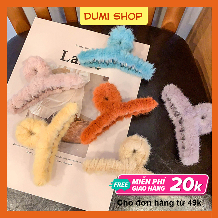 Kẹp tóc lông nhung hàn quốc - kẹp ngoạm lông kẹp càng cua – dumi shop