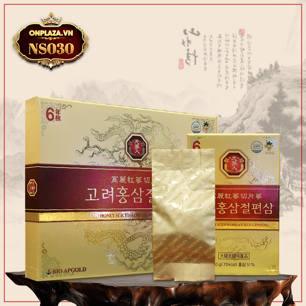 Hồng sâm thái lát tẩm mật ong Bio Apgold Hàn Quốc NS030