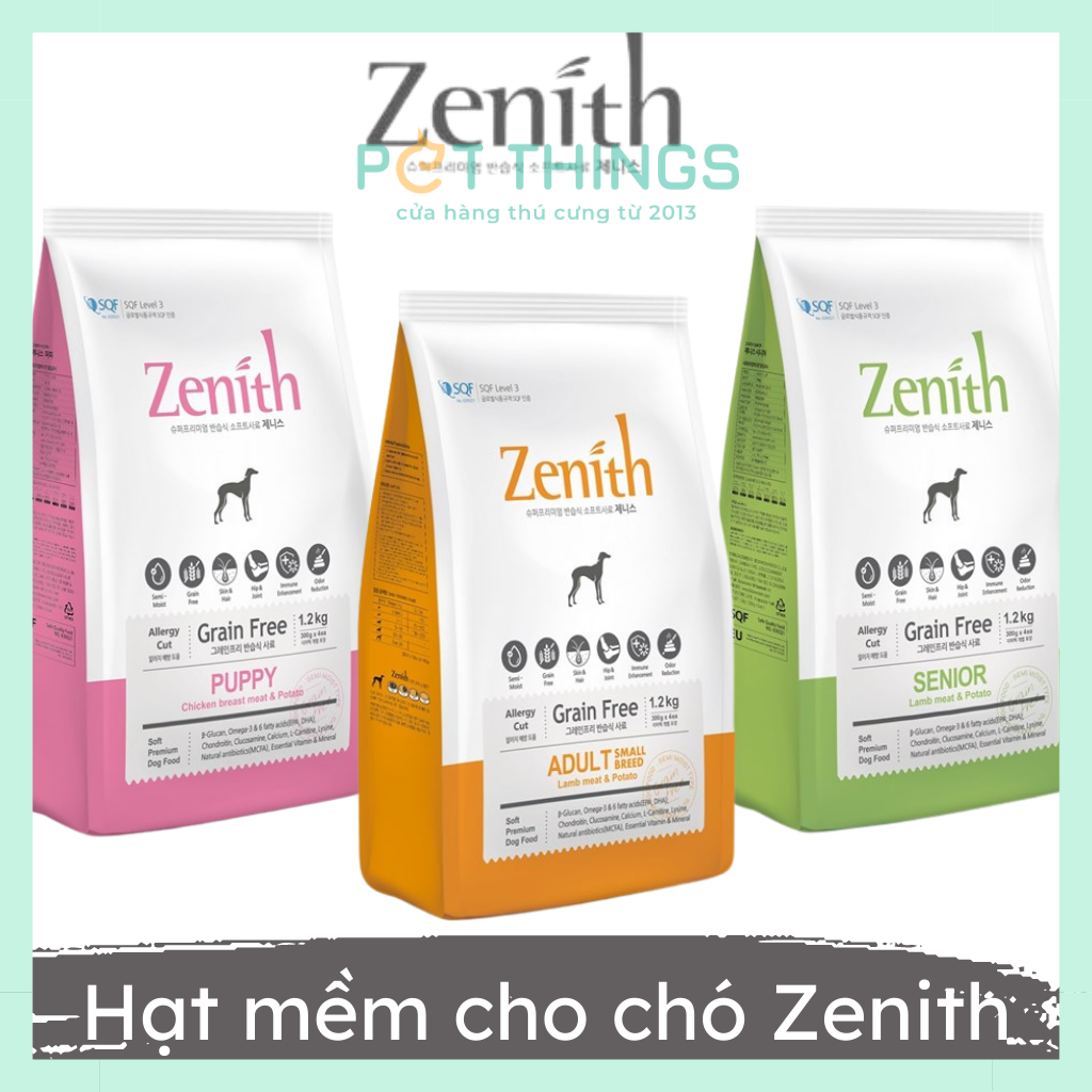 Thức ăn hạt mềm zenith 1.2kg / 3kg cho chó