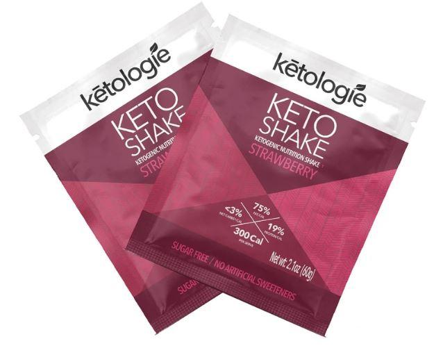 [KETO] Gói đồ uống Strawberry Ketologie Shake 60g bổ sung 75% chất béo, tiện lời cho người ăn Keto