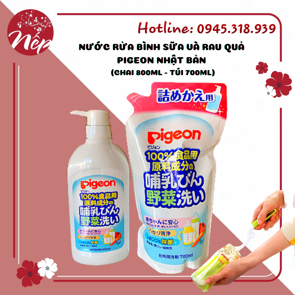Nước rửa bình sữa pigeon nhật bản