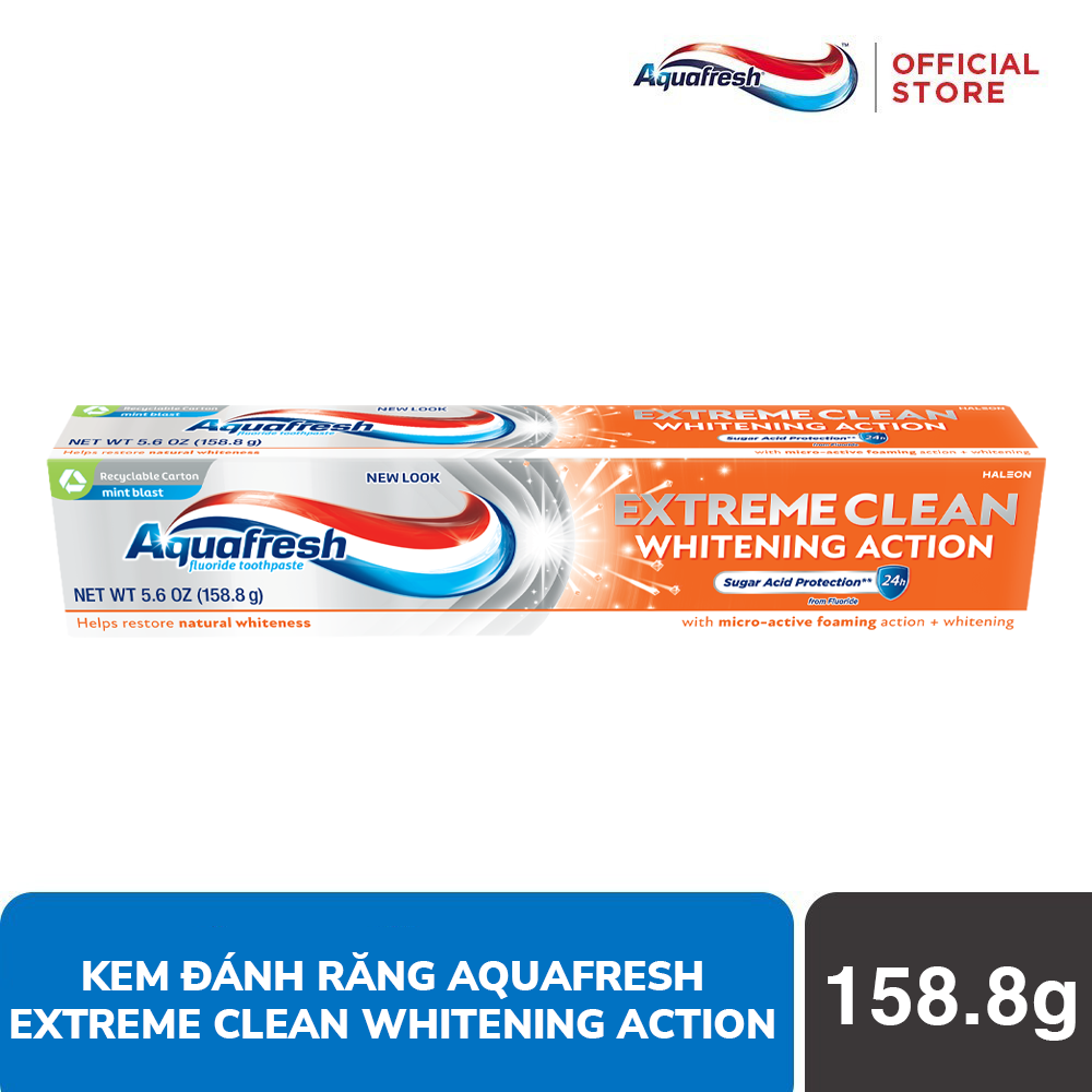 Kem đánh răng Aquafresh Extreme Clean Whitening Action 158.7 gr