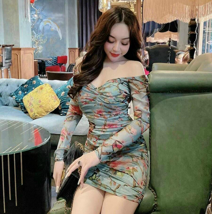 Đầm váy thời trang nữ body nhún mặc 2 kiểu trễ vai hay kín vai tay dài no1-sg -fashion