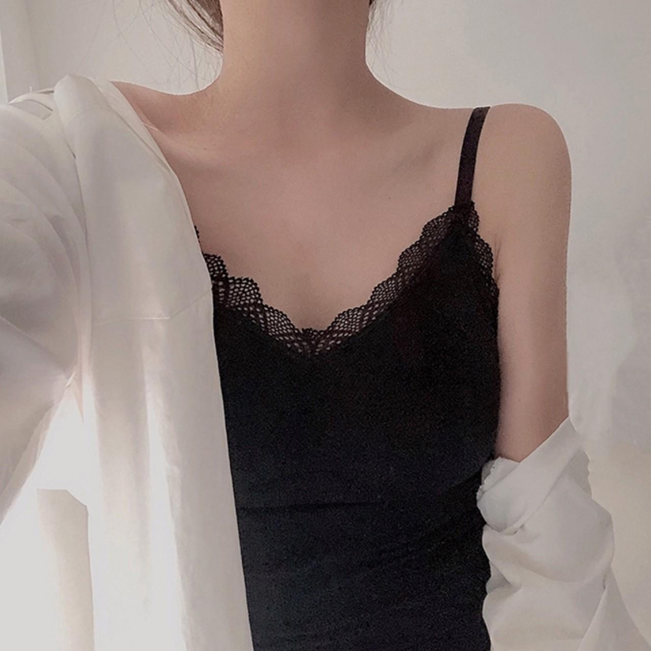 Áo Bra Dáng Dài- Bra Hai Dây Viền Ren Cotton Hàng Đẹp Nhiều Màu